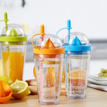 오슬로 아이스레몬텀블러 560ml 1+1(스퀴즈+빨대 포함), 오렌지