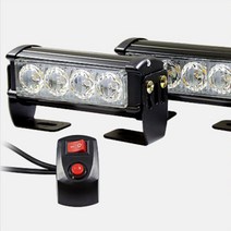 12V LED 각도조절 스트로브 파박이 경광등 (4발타입), 쿠팡 또요 블루-레드LED