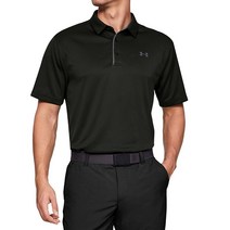언더아머 언더아머 남성 UA 테크 골프 카라 반팔 티셔츠 블랙 1290140-001