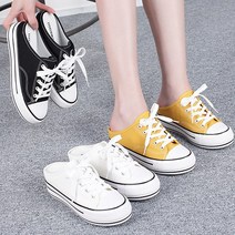준디자인 5cm 운동화 뮬 캔버스 블로퍼 스니커즈 통굽 여성 굽높은 여자 키높이 슬립온 슬리퍼 굽있는 여성용 캠퍼스화 발편한 캔버스화 캠퍼스 속굽