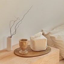 코르(corr) 정사각 티슈 케이스 아이보리