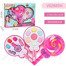 어린이 화장품 화장세트 롤리팝 파우치 화장대 메이크업 세트, 2단 섀도우