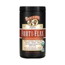 4통 바린스 오가닉 프리미엄 아마씨 가루 플렉스 분말 454g(16oz) 오메가, 1통