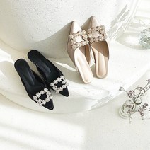 베스트해브 비비st큐빅 슬리퍼 뮬((굽5cm-2color)