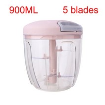 사과깎는기계 과일 감자 자동 커터 500/900ML 수동 고기 Mincer 마늘 쵸퍼 회전 프레스 크러셔 야채 양파, [05] 900ml Pink