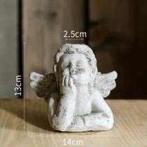 유럽식 빈티지 천사 조각상 캔들 홀더 스타일 북유럽 레트로 귀여운 오브제, AX.빈티지 큐피드 천사 S
