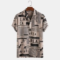 CharmkpR 새로운 남성용면 65% 재미 신문 캐주얼 Streetwear 남성 뜨거운 판매 휴일 편안한 반팔 셔츠 M-3XL