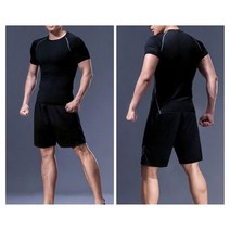 남성츄리닝반팔 1P 3컬러 딱붙는 조깅 헬스 트레이닝 스포츠반팔티셔츠-72394EA