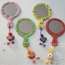 맘아트 DIY 한지거울 만들기 키트 전통 한지공예, G.노랑 격자 무늬, 1개
