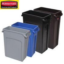 러버메이드 벤티드 슬림짐 쓰레기통 휴지통, 검정87L, 1개