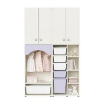 한샘(가구) 한샘 샘키즈 높은 옷장세트 1200 C형, 컬러:A.(몸통)크림화이트(손잡이)베이지   (A)