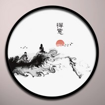 비가토 DIY 원형 명화 그림 연꽃 과일 난초 새 그림 장식 유화 그리기 배우기 세트, yx002_직경 60cm _내부 프레임