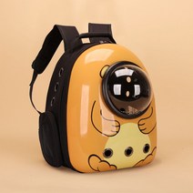 강아지 산책 가방 애견 케이지 이동가방 이동장 크로스백 힙색 백팩 포대기 슬링백, 사이드 도어, 노란곰