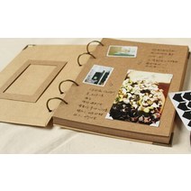앨범추천 주수스티커 뮤지컬티켓북 일본식앨범 포토앨범제작 초음파앨범 사진앨범제작 레트로 크래프트 종이 앨범 여행 설명서 DIY 붙여 넣기 아기 웨딩 사진 빈 커버 루스 리프 일기, 카키색 옷감