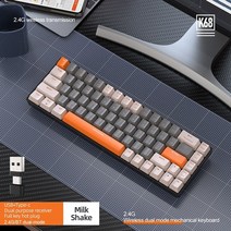 무선게이밍키보드 k68 bt 기계식 5.0 기계식 2.4g 68 keysbacklit for mac windows gamer, 흰색 녹색 축