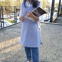 방가지똥 여름용 네이비 리플지지미 앞치마, 1개, 99사이즈