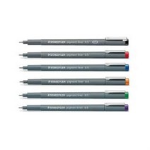 펜 스테들러 피그먼트 라이너 308 디자인 라인펜 라이너펜 드로잉펜 펜 잉크 스크랩북, 블랙 0.2