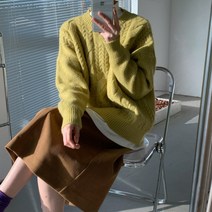손뜨개니트 아보카도 쉐이크 두꺼운 핸드메이드 꽈배기 빅 스웨터 겨울 가을 타입 풀오버 후드 솔리드 무지 2648400644