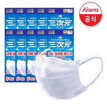 [일본 직수입] 코와 삼차원마스크 녹차 필터 50매(5매*10팩) 귀 숨쉬기 편한, [화이트], 5매 중 (50매)