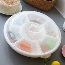 2중 바닥 월남쌈 구절판 홈파티 반찬 뚜껑포함 나눔접시, 1개