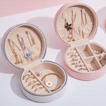 헤사 원형미니보석함 여행용 보석상자 케이스 악세서리수납함 쥬얼리정리함 주얼리보관함