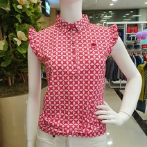 [임페리얼] 소매끝단 프릴이 있어 귀여우면서 여성스러운 신축성 좋은 민소매로도 조끼로도 입을수 있는 티셔츠 P0A1217 인천논현, 105, 핑크