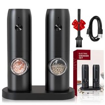 양념분쇄기 곡물분쇄기 다지기 자동 후추 연마기 소금 USB LED 조명 주방 도구 거친 조, 2.1 set