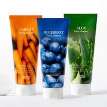 오가닉포에버 클렌징폼 당근 + 블루베리 + 알로에 3종 200ml 세트, 600ml, 1세트
