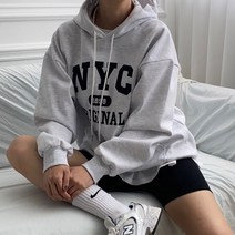 드마랑 / 자수 레터링 오버핏 후드 맨투맨 티셔츠
