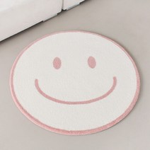 [얀카페트] [오더메이드 국내제작] 스마일 원형러그 카페트 3color (120cm원형) 아이방 포인트러그
