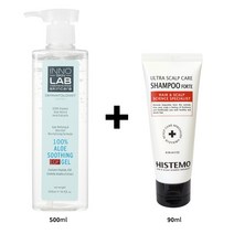 이노스킨랩 100%알로에 수딩 EGF겔500ml (1EA)+히스테모 삼푸90미리 본품 증정+고급핸드크림+샘플2종