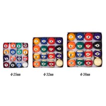 전문 25MM / 38MM 어린이 당구 테이블 공 세트 수지 작은 큐 풀 16 피스 미니 당구공 세트