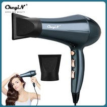 CkeyiN-2200W 전문 헤어 드라이기 이온 강한 파워 살롱 스타일링 도구 뜨거운 차가운 블로우 건조기 및 공기 수집 노즐 가정용, No Box
