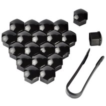 루그리 자동차 휠 너트 커버 캡 너트 장착 집게 set, 자동차 휠 너트 커버 캡 블랙 19mm 20p