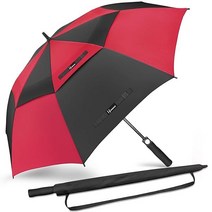 대형 골프 우산 방풍 54/62/68 인치 초대형 자동 개방형 이중 대형 성인 우산, Black/Red 2, 54 Inch