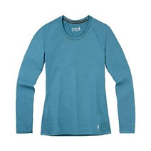 Smartwool SW015255J24XL 여성용 메리노 150 베이스레이어 긴소매 축제 푸크시아 XL, Medium, Blue Spruce