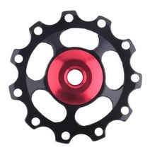 자전거 변속기 초경량 알루미늄 합금 후면 변속기 자키 휠 도로 자전거 MTB 가이드 롤러 아이들러 풀리 사이클링 부품 변속기 자키 휠 MTB 가이드 롤러 아이들러 풀리 사이클링 부품, 1PC Red