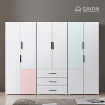 가이온 루미 LPM 2400 투포인트 서랍형 옷장 세트, 화이트핑크민트