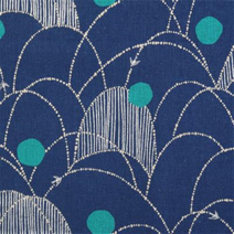 코카 일본 수입 에치노 린넨 캔버스 프린트원단 모음 퀼트원단 소잉 - 1/4YD, 60D(블루)(스프링)