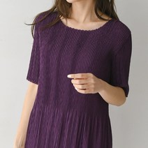 플리츠유 보리 반팔 플리츠 원피스 마담 이세이 여성 엄마 선물 여름 주름