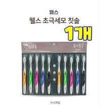댕이몰 웰스(Wells) 10개구성이 되어있는 칫솔세트세뚜 가족칫솔 .... 초극세모...탄력모(택1), 초극세사모칫솔 10개입, 1개