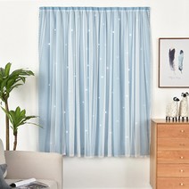 레이스 트윙클 암막커튼 벨크로커튼 창문 커튼 찍찍이 간편설치