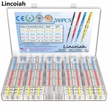 열 수축 튜브 필름 전선 300200100pcs 혼합 연결 터미널 방수 솔더 슬리브 전기 와이어 절연 엉덩이 커넥터 키트 16, 상자를 가진 200pcs