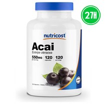 2개 Nutricost Acai 550mg 아카이 베리 120캡슐