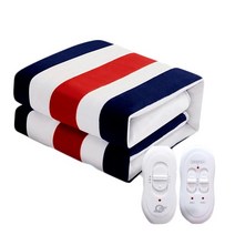 휴대용전기히터 usb충전 전기 담요 두꺼운 싱글 매트리스 온도 조절기 보안 난방 더블 3 인용 110-220V, [02] Red and White, [01] 70x150cm