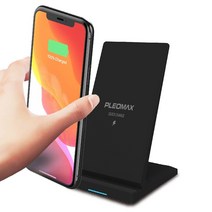 고속 무선충전 거치대 스탠드 쿨링 LED 안전 사무실 데스크 홍보 판촉 대략 인쇄 가능, 화이트, 1개