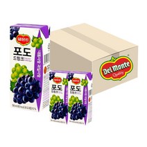 아이도 먹기편한 과일음료 델몬트 포도드링크 190ml 종이팩 32개 1박스