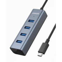 Anker USB-C 4포트 USB3.0 허브 40cm 케이블 MacBook iPad Pro ChromeBook Pixel 기타 대응 슬림 설계 경량 리모트 텔레워크 재택 근무 (그레이)