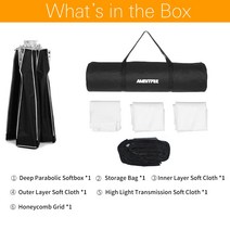 AMBITFUL-P90 90CM 파라볼릭 딥 소프트 박스 + 허니콤 그리드 보웬스 프로포토 엘린크롬 마운트 스튜디, 03 for Elinchrom Mount