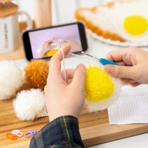 수세미 만들기 키트 식빵 계란 코바늘 뜨기 재료 초등 어린이 환경 교육 만들기 세트 미술 놀이, 수세미키트(식빵)+스티커제공